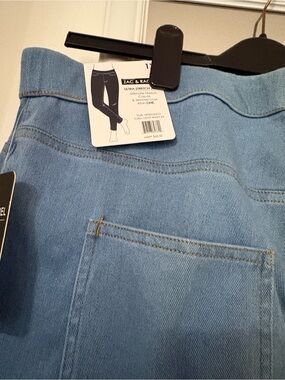 Zac & Rachel Blue Denim Pull-On Skirt with Patch Pocket